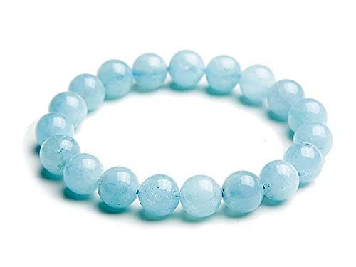 Divinity Natural Aquamarine Crystal Bracelet 8mm Unisex for Positive Energy, Peace, and Youthfulness Default Title